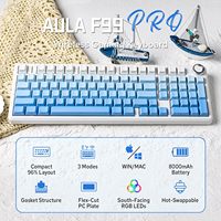 Aula F99 PRO 96% Mechanical Gaming Keyboard BT5.0/USB-C/2.4GHz Wireless RGB Backlit Keyboard Hot Swappable With 8000mAH Battery