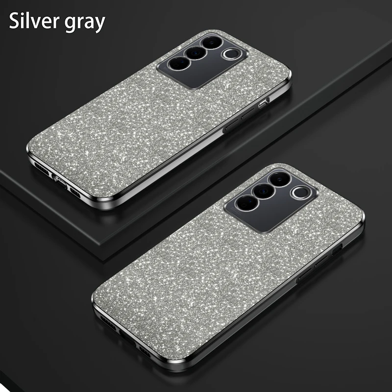 For Vivo v27 Pro Case Vivo V27 Phone Case Vivo V27e V27 pro Cover Luxury Gradient Glitter Plating Silicone Back Cover Funda