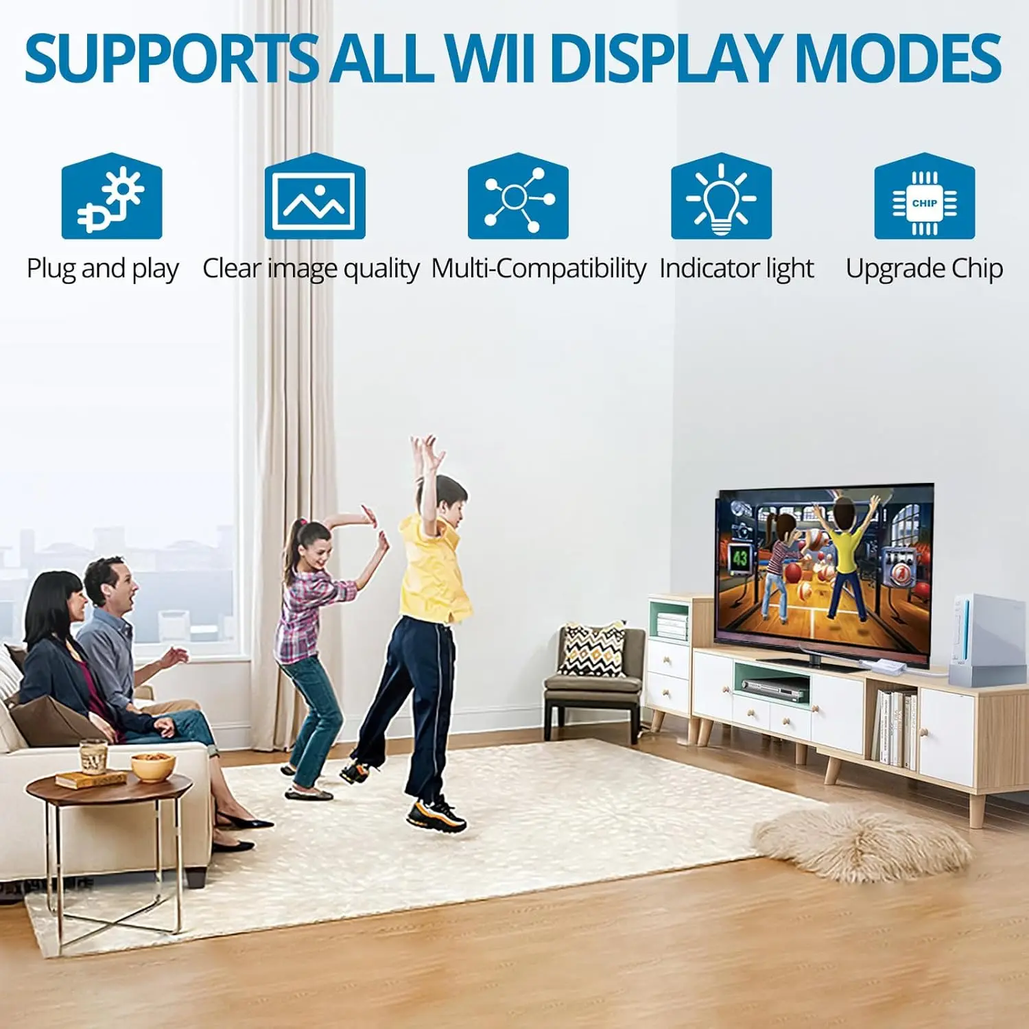Conversor Wii para HDMI 1080P, Adaptador HDMI com Conector de Áudio, Compatível com Wii/Wii U, Suporta 720P/1080P