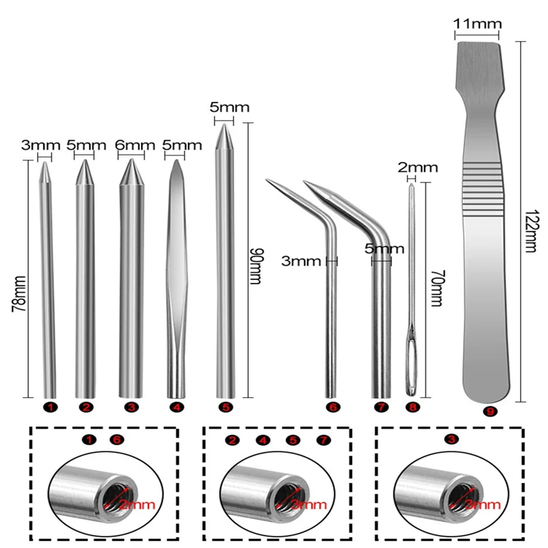 Juego de costura de Paracord plateado, aguja de cuerda de paraguas de acero inoxidable, accesorios de joyería DIY