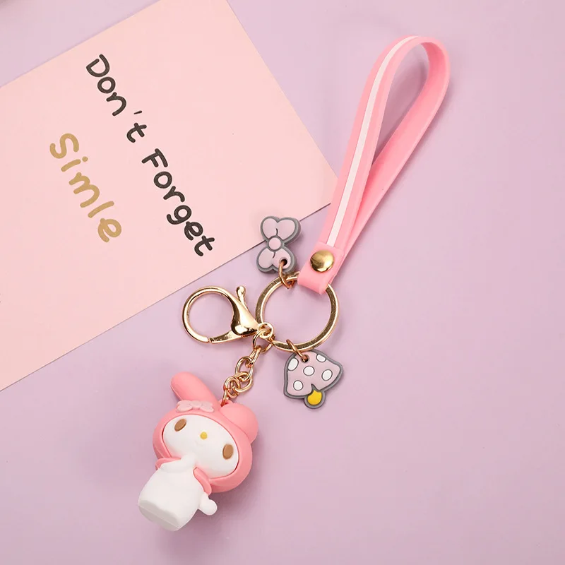 Kawaii Sanrio Accessories Anime Hello Kitty Keychain Kuromi Melody Cinnamonroll Keychain Pendant for Bag Cartoon Keyring Gifts