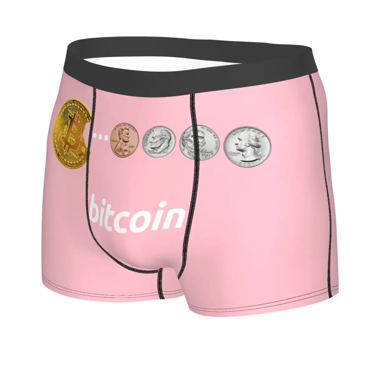 Custom Cool Bitcoin Snacks Boxers Shorts Panties Men's Underpants Comfortable BTC Crypto Coins Briefs Underwear