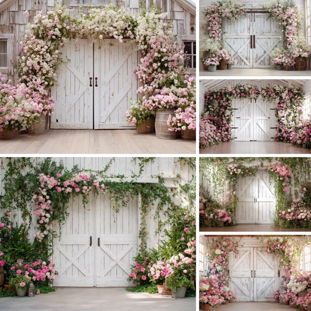 

Flower Gate Background Cake Smash Kids Adult Photography Props Child Baby Floral Roman Columns Decors Photo Backdrops