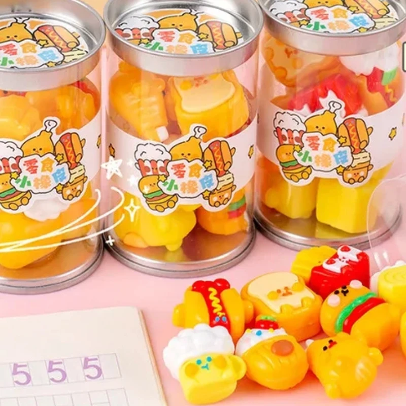 

Creative Cartoon Snack Eraser 3d Simulation Hamburger Design Wiping Cute Stationery For Students Reward School Study Gifts