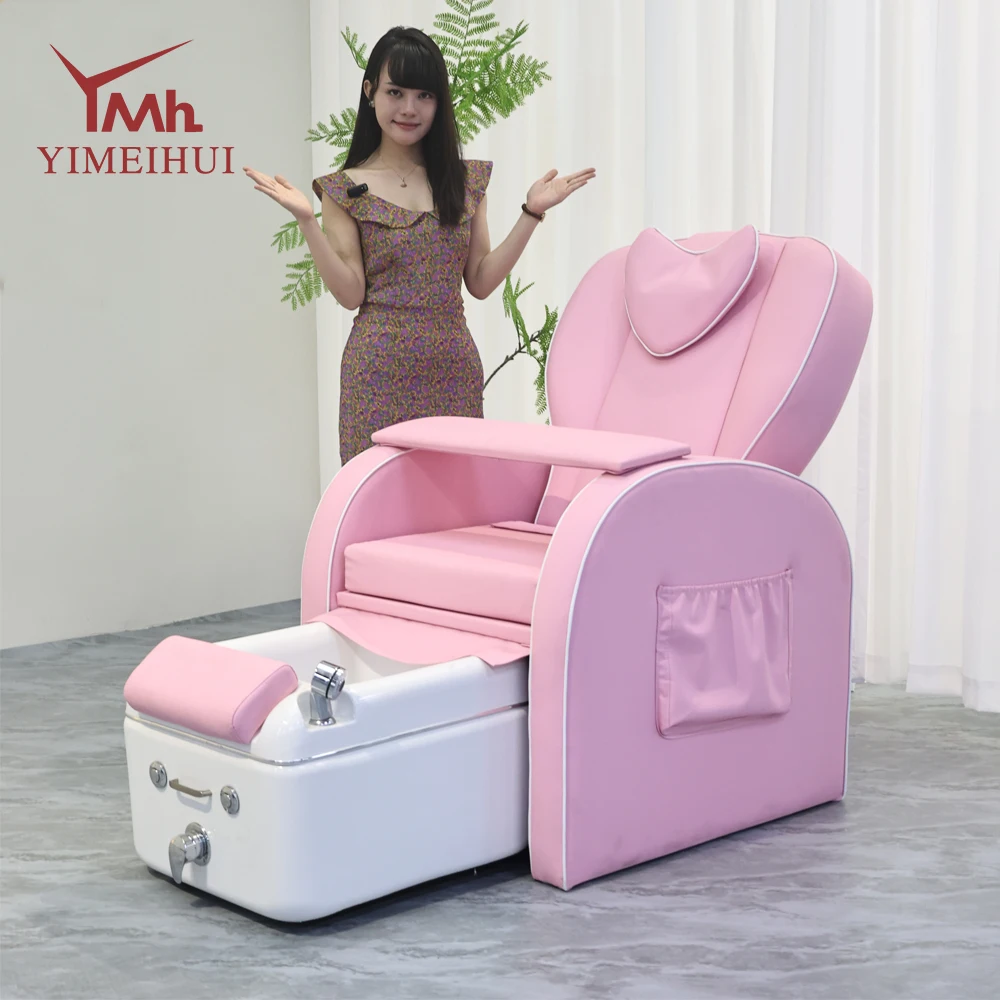 Roze salon liggende manicurestoel Luxe prinses voetpedicure spa-stoelen met massage