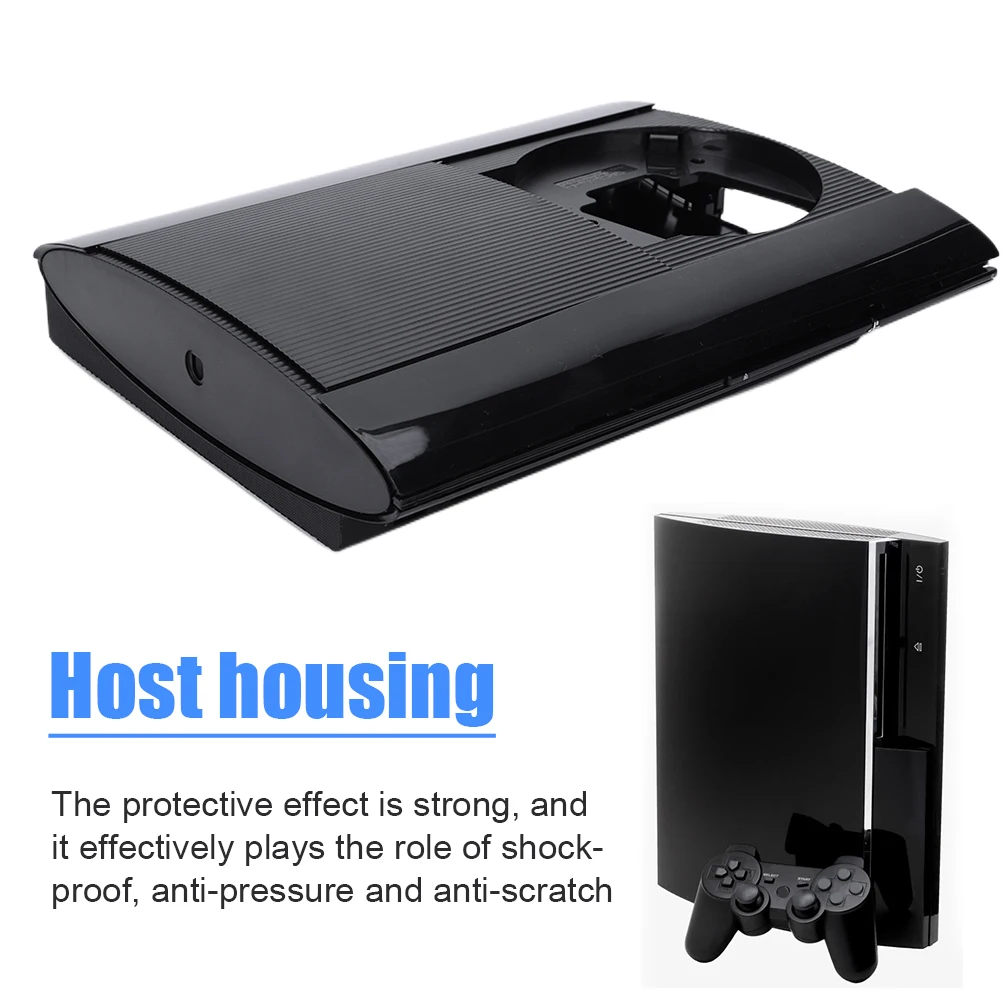 

Complete Game Console Case New Replacement Housing Black with Screws Console Faceplate Cover for PS3 Super Slim 4K 4000
