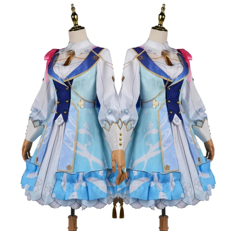 Genshin Impact Kamisato Ayaka Fontaine Springbloom Missive Lolita Dress Kamisato Ayaka Costume Cosplay Outfit Ayaka Skin Costume