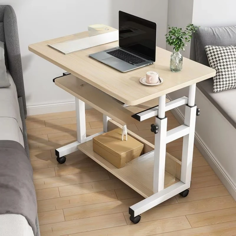 Solid wood modern simple bedside table foldable small study portable portable home laptop computer desk