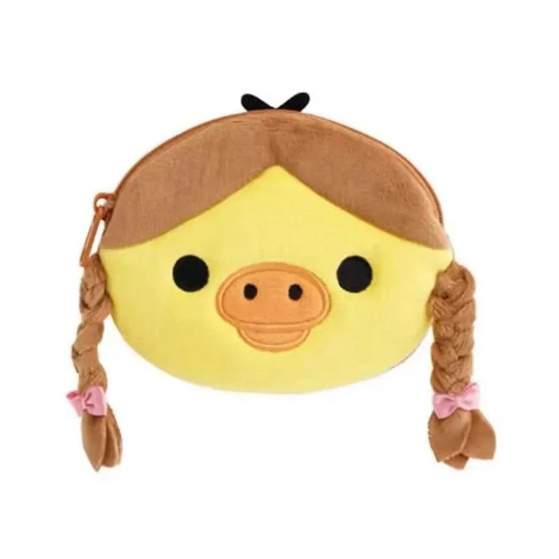 

Kawaii Rilakkuma Kiiroitori braid Plush Coin Purse Cute little yellow chick doll Cartoon Creative Makeup Organizer Storage Bag