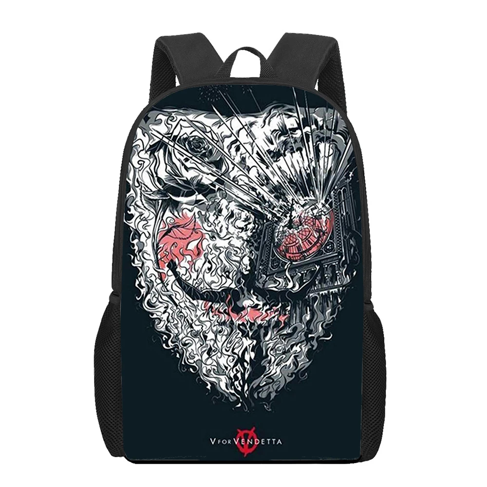 V for Vendetta 3D Print Backpacks For Girls Boys Children School Bags Orthopedic Backpack Kids Book Bag Large Capacity Backpack