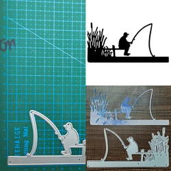 Men fishing Metal Cutting Dies Stencil Scrapbooking Diy Album Stamp Paper Card Embossing Decor Craft Knife Mould