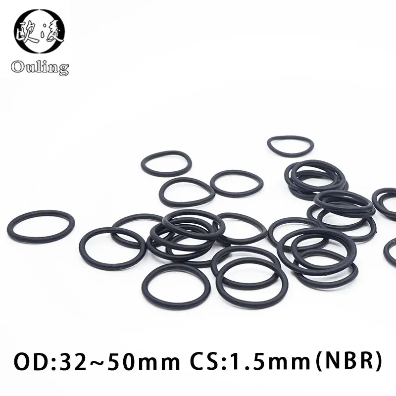 20PCS/lot Rubber Ring NBR Sealing O-Rings CS1.5mm OD31/32/33/34/35/36/37/38/39/40/42/45/46/48/50mm O Ring Seal Gasket Oil Ring