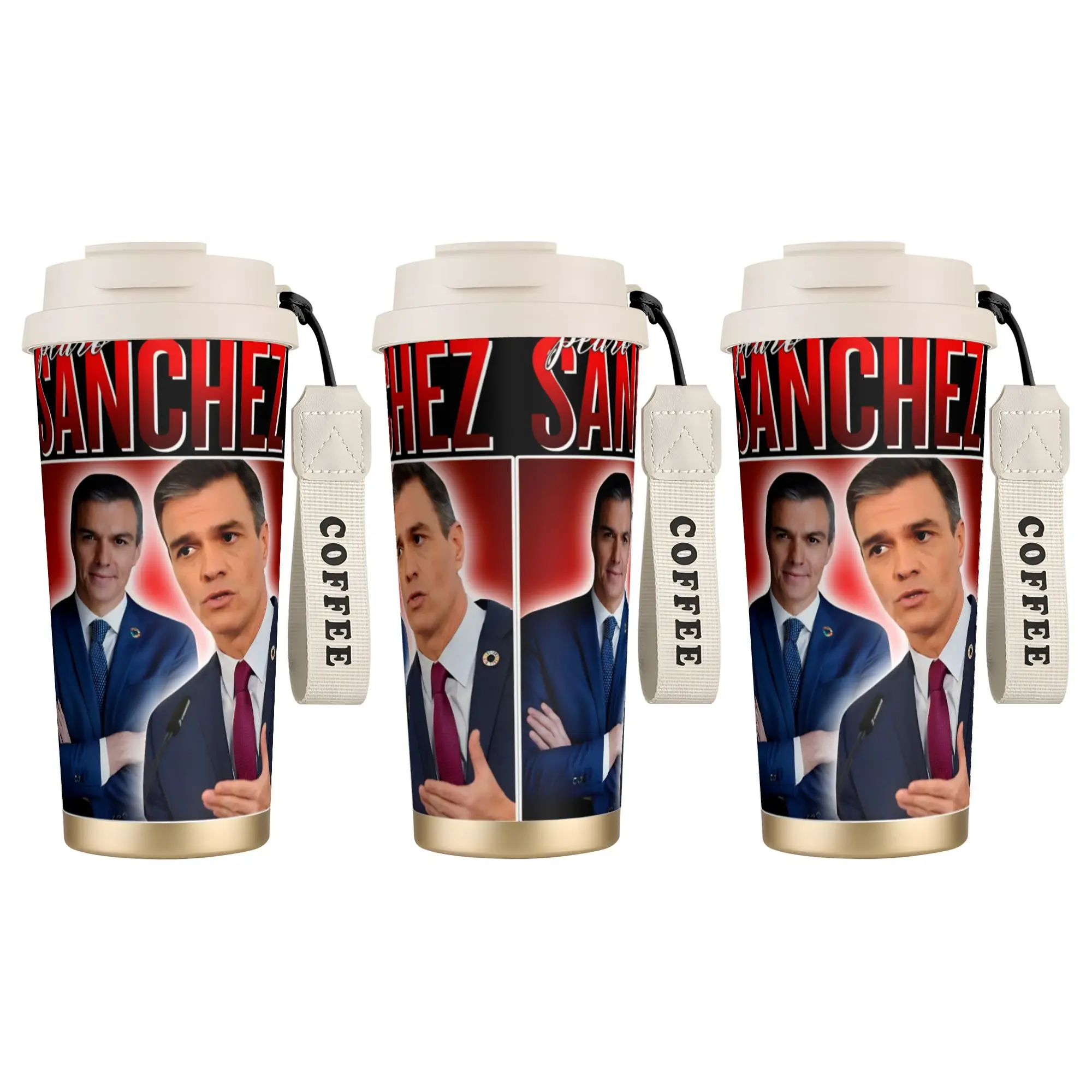 

Large Pedro Sanchez Spain PSOE Coffee Cups Cold and Hot Keep Heat Stainless Steel Tumbler Water Bottle Travel Car Mugs