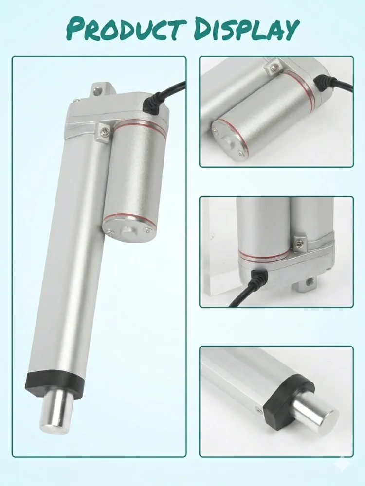 MP0150 12/24V DC Linear Actuator, Heavy Duty High Thrust Electric Push Rod, 10mm/s Speed, Adjustable Stroke 50–550mm, Rainproof view 2