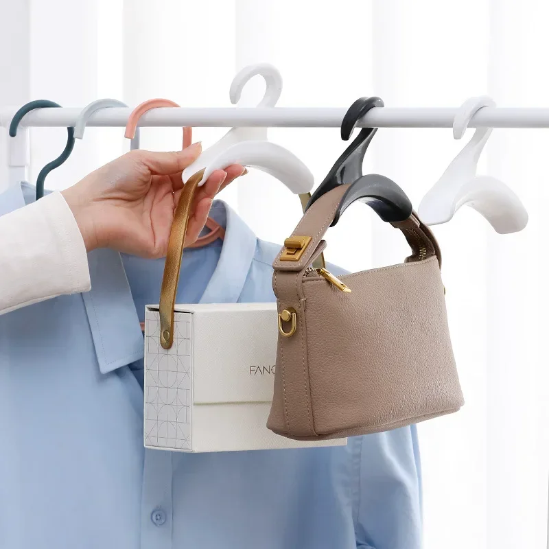 1-6pcs Bag Hook Wardrobe Storage Hanging Bag Hanger No Marks Bag Strap Hallway Clothes Hats Scarves Neckties Storage Rack Hanger