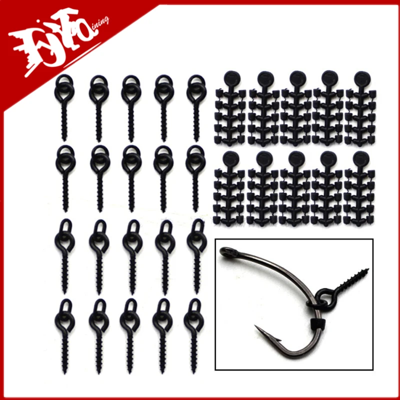 Newest 50Pcs Rubber Beads for Carp Fish Hook Carp Fishing Accessories Tool Fish Hook Stoper 20Pcs Fishing Boilie Screw Chod Rigs