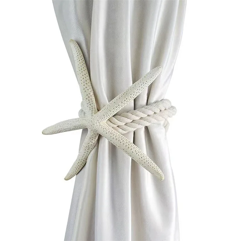 1/2pcs Curtain Tie Backs Woven Straps With Starfish For Living Room Decorative Accessories For Living Room Decor