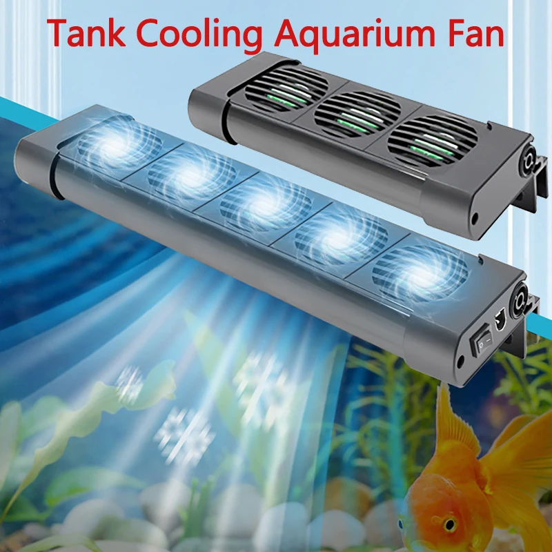 Aquarium Cooling Fish Tank Cooling Fan 135° Rotation Heat Dissipation Cooling Fan Cool Down Temperature For 13mm Tank Thickness