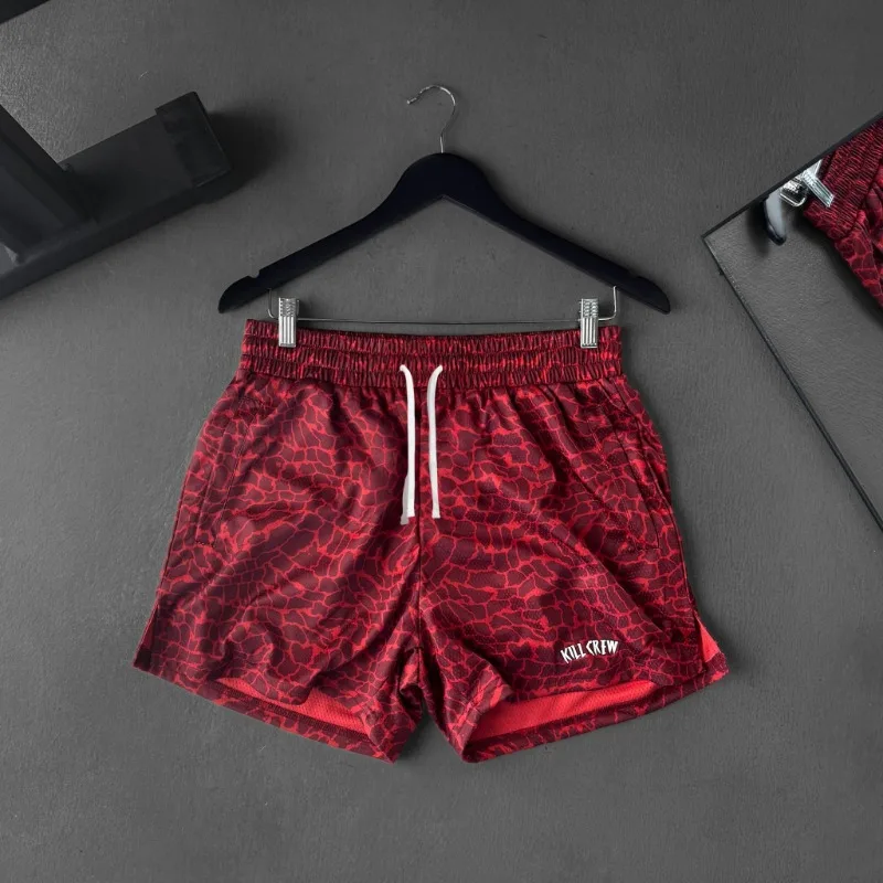 2026 Oversized Shorts Men American Vintage Deformed Letter Print Shorts Fashion High Street Loose Couple Basketball Short Pants