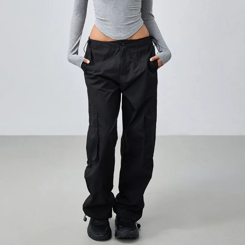 

Женские повседневные модные комбинезоны, свободные спортивные брюки с трехмерными карманами и шнурком