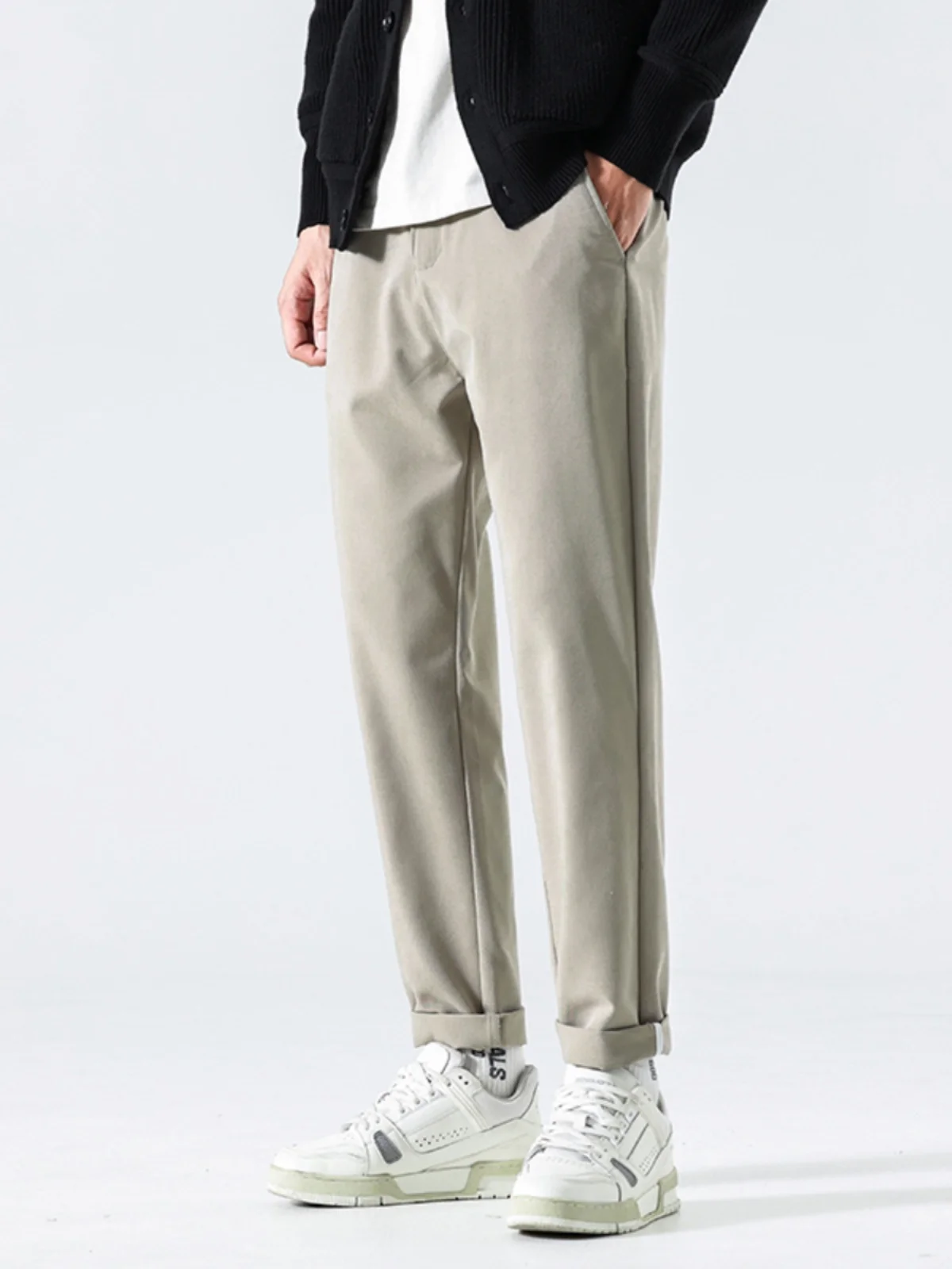 

Autumn Winter Men's Casual Loose Straight Leg Workwear Pants Retro Sle Comfortable Spor Sweatpants Youthful Vitali