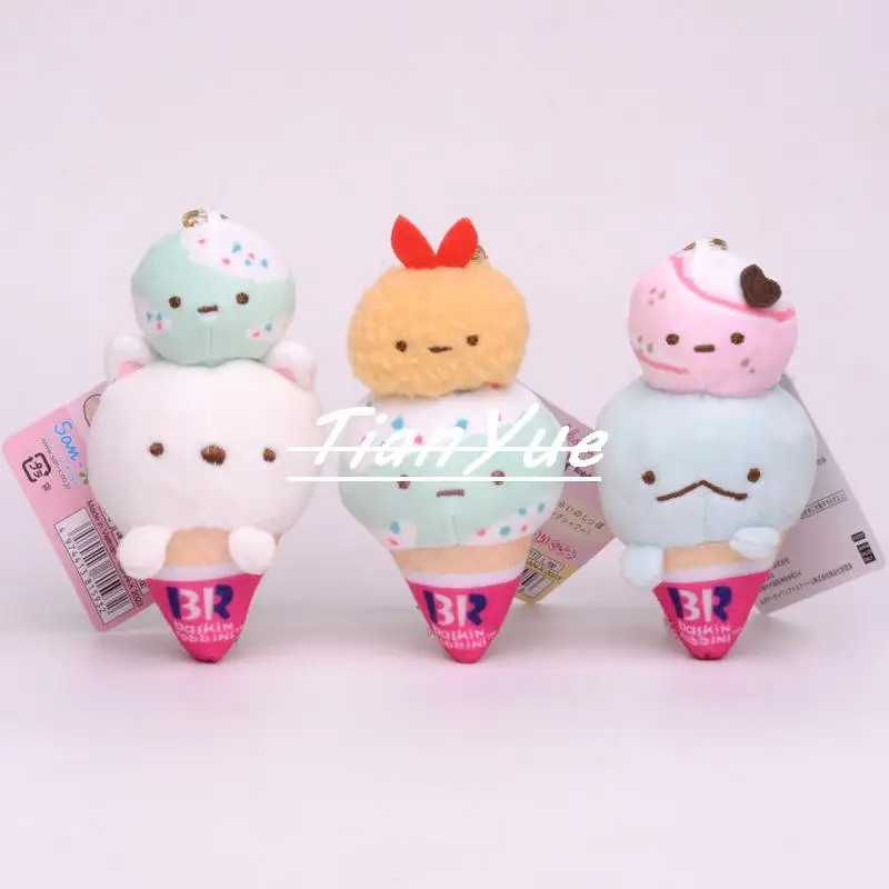 Cute Animal Corner Stuffed Pussy, Ice Cream Cone Version, Criatura Sumikkogurashi, Brinquedos de Natal para Natal, 12cm