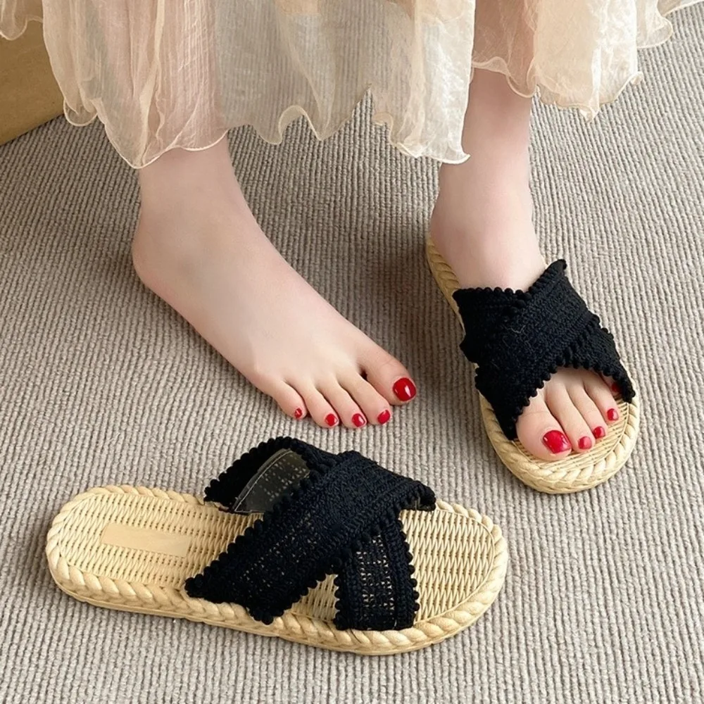 

Пляжные шлепанцы в стиле бохо для отдыха, плетеные, из ПВХ, нескользящие, летние, для пляжа и отпуска