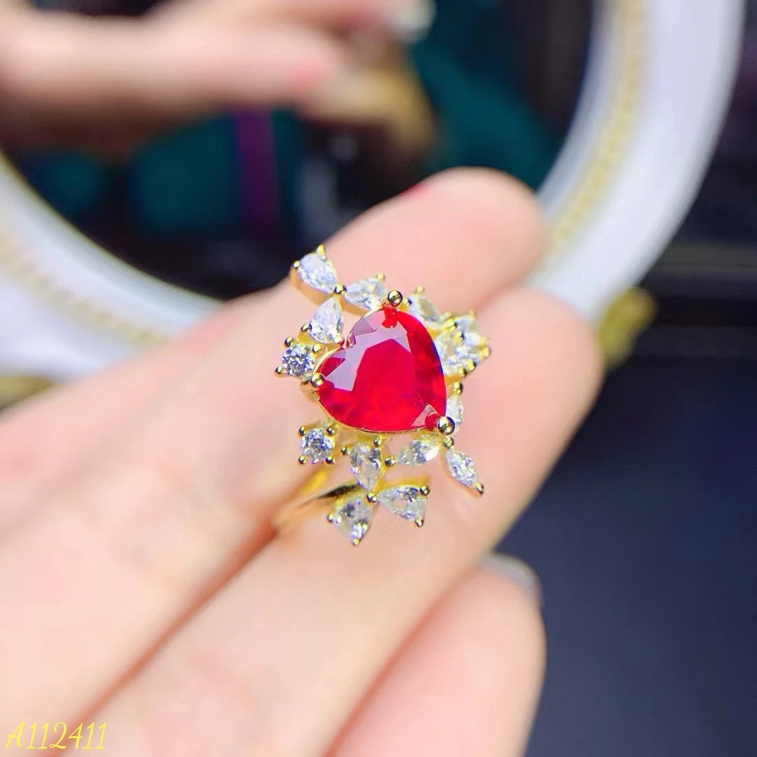 

KJJEAXCMY Ювелирные изделия из натурального рубина, женские кольца из чистого серебра S925, изысканная инкрустация, драгоценный камень высокой четкости, вечерние, свадебный подарок на день рождения