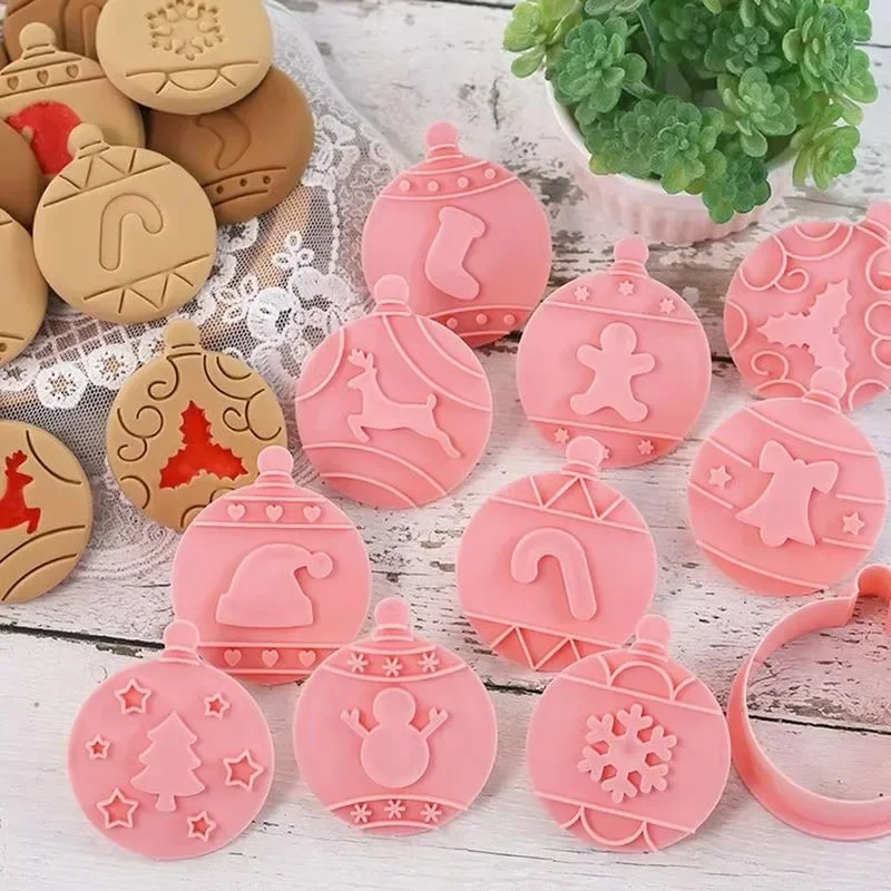 Christmas Cookie Cutter Mold Chocolate Sandwich Biscuit Fondant Tools for Holiday Baking Decorating Gift Fun Dessert Kit