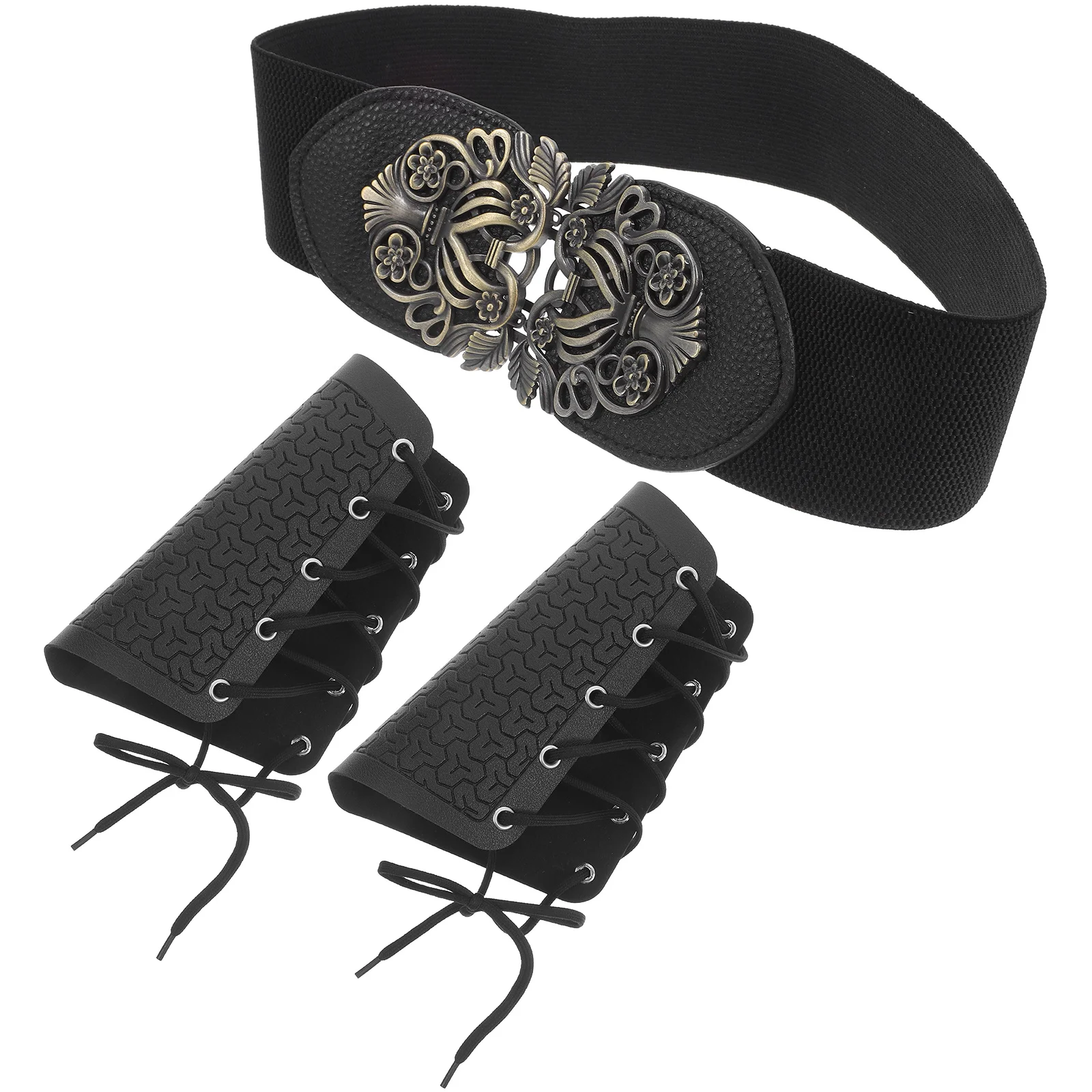 1Set Retro Vintage Taille Gürtel Arm Schutz Set Medieval Renaissance Kostüm Zubehör Halloween Cosplay Breite Dehnbare Arm Brace
