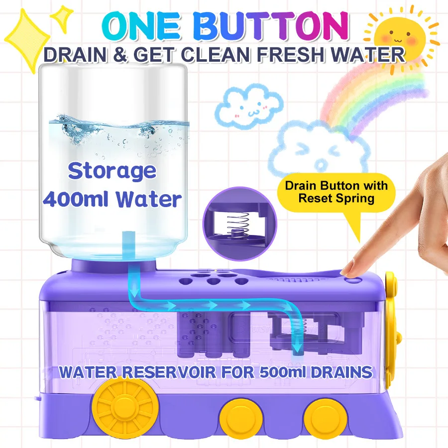 Automatic Water Changing Brush Rinser Cup for Watercolor Acrylic Oil Painting Brush Cleaning