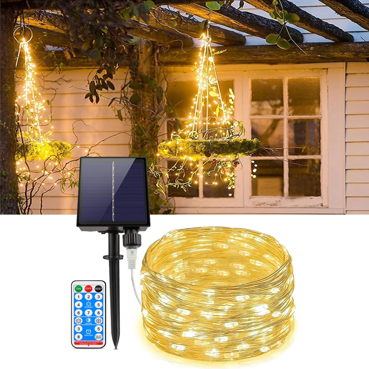 

LED Outdoor Solar Lamps 10m/20m/30m/50m/100m LEDs String Lights Fairy Holiday Christmas Party Garlands Solar Garden Waterproof