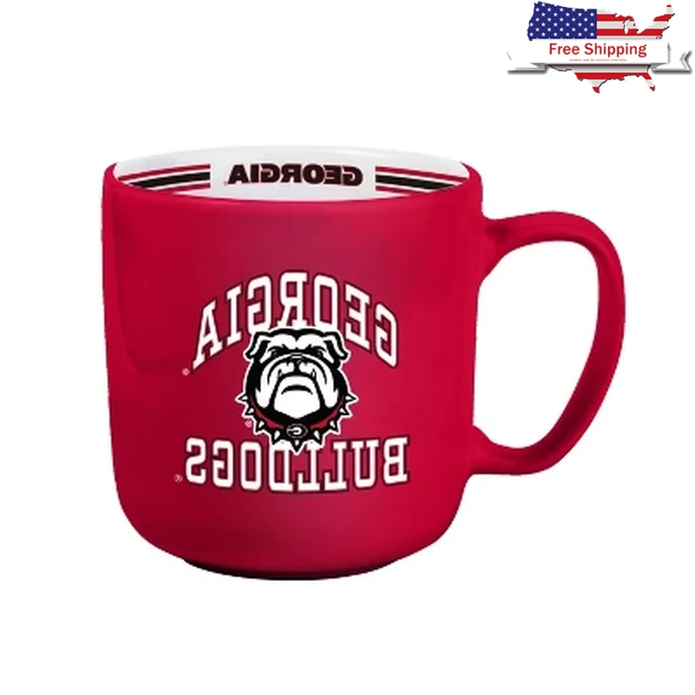 

Georgia Bulldogs 15oz Ceramic Mug Dishwasher Safe Drinkware Hot Cold Beverages Comfortable Handle Team Design Inside Print