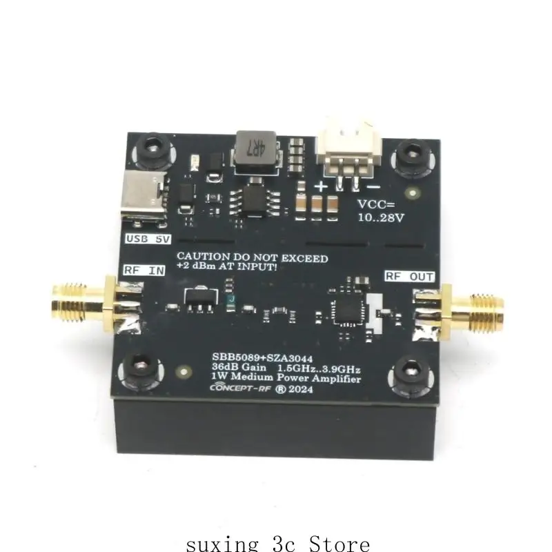 E8BE Modul Amplifier Noise Rendah, 36dB Logam 1.5GHz-3.9GHz Modul Amplifier RF Wideband RF