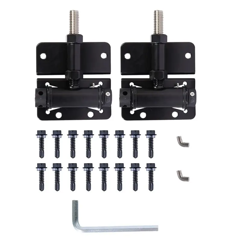 

ABBP-Pack Of 2 Self-Closing Hinges For Vinyl/Wooden Doors Smooth Operation Easy Install Black