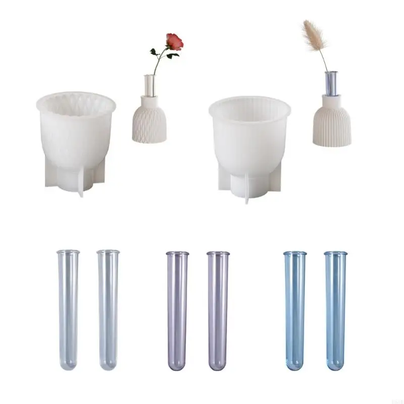 H58E Decorative Ripple Vase Featuring Easy to Use Silicone Mold Hydroponics Test Tube