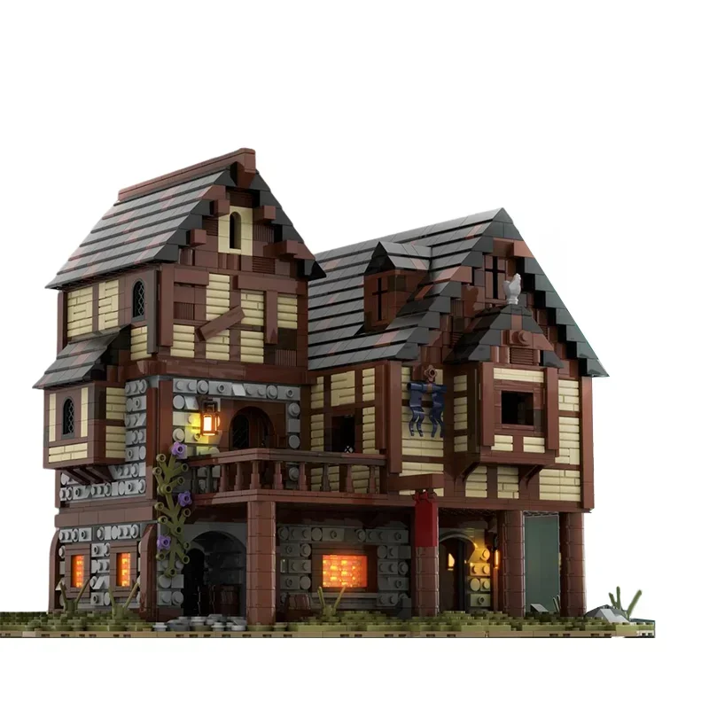 

NEW 3130PCS Medieval Tavern House Model DIY Education Creative Idea Children Brick Toy Birthday Building Blocks Christmas Gift