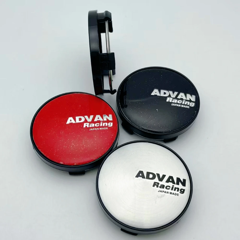 4pcs O.D 60MM Clips 56mm Car Wheel Center Caps Advan Logo Emblem Auto Rim Dust Cover Wheel Hubcaps Replace Car Accessories