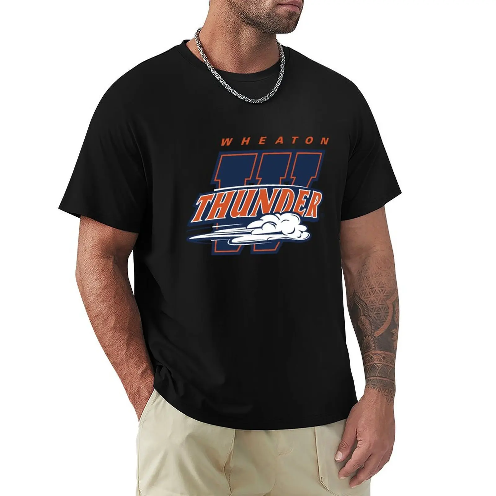 Camiseta Wheaton College Thunder, camiseta holgada de talla grande y larga
