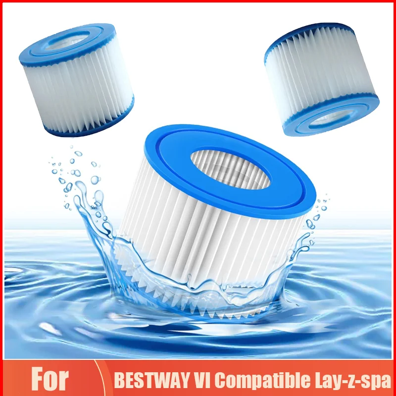 Аксессуары Тип VI Фильтр подходит для BESTWAY VI Совместимый картридж фильтра Lay-z-spa Фильтр Экран надземного фильтра для бассейна
