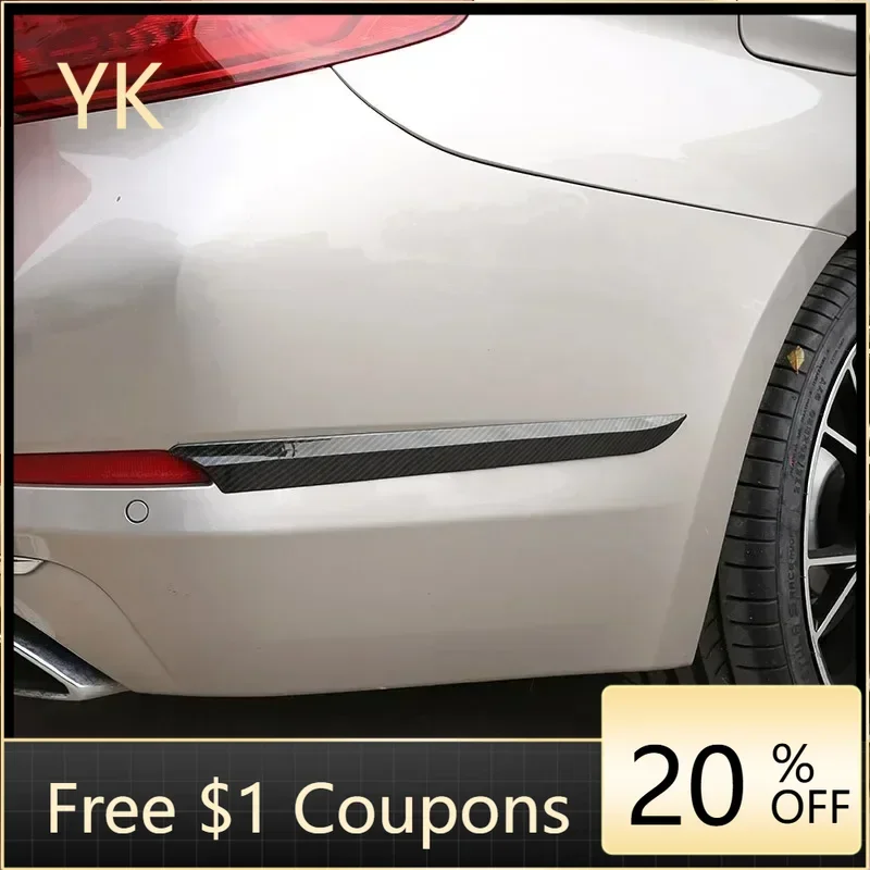 

For BMW 5 Series G30 2018-2022 ABS Carbon Fiber Car Side Rear Bumper Decoration Strips Stickers Car Accessories