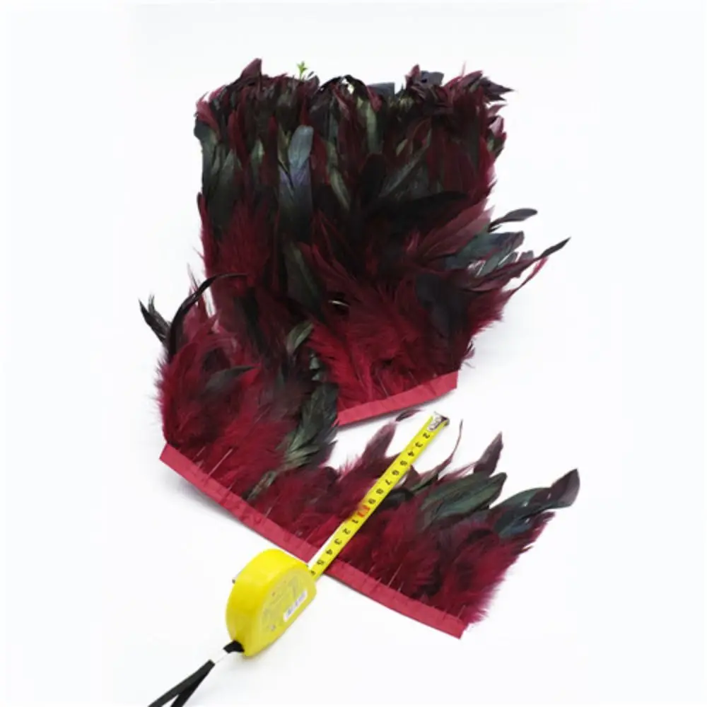 1 미터 웨딩 파티 천연 터키 깃털 리본 Tassel 홈 장식 깃털 트림 12-17cm 봉제 장식 의류 직물