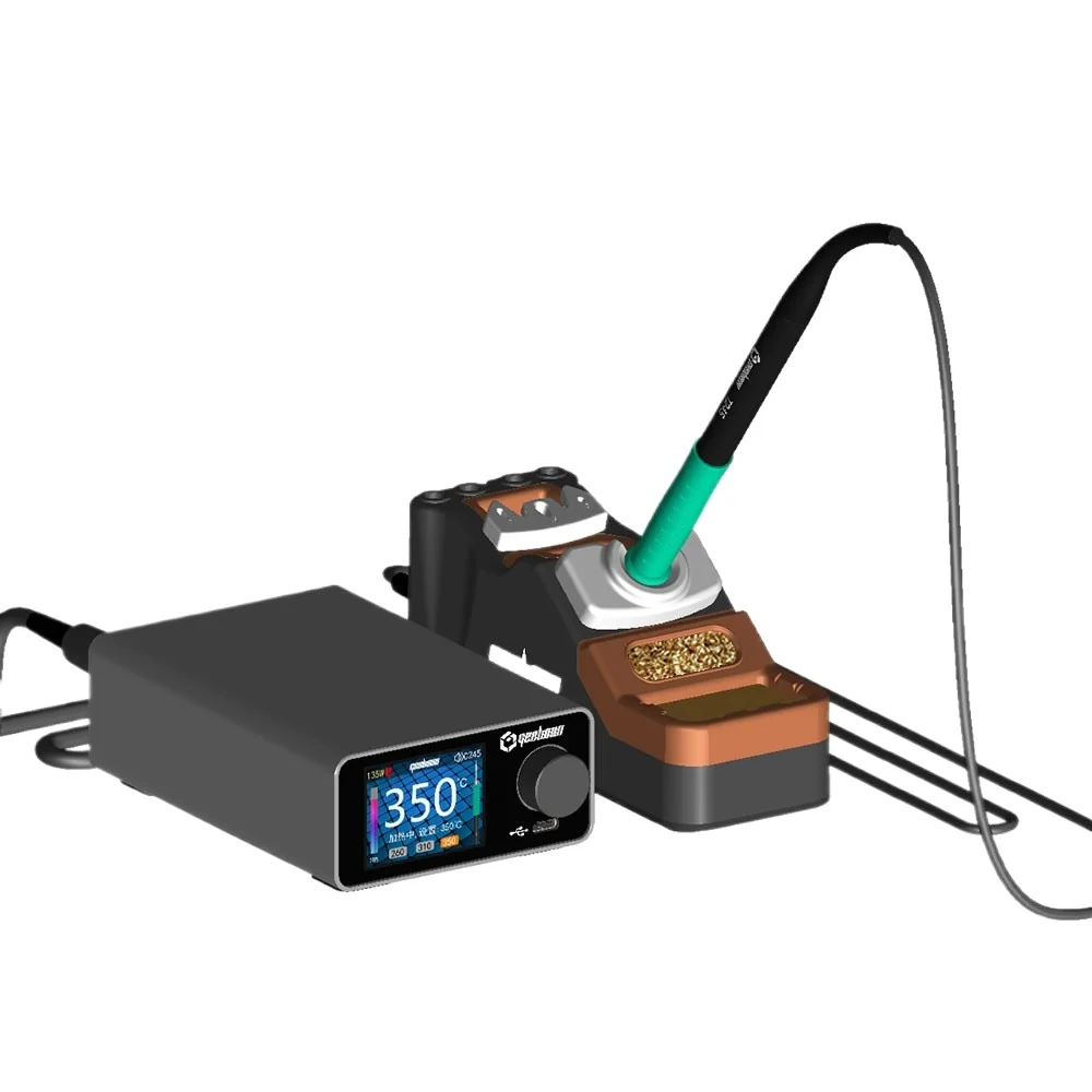 Комплект паяльной станции GEEBOON TC22 240 Вт с железной подставкой SDC02 T245/T210, ручка C245/C210, наконечники для ремонта электроники