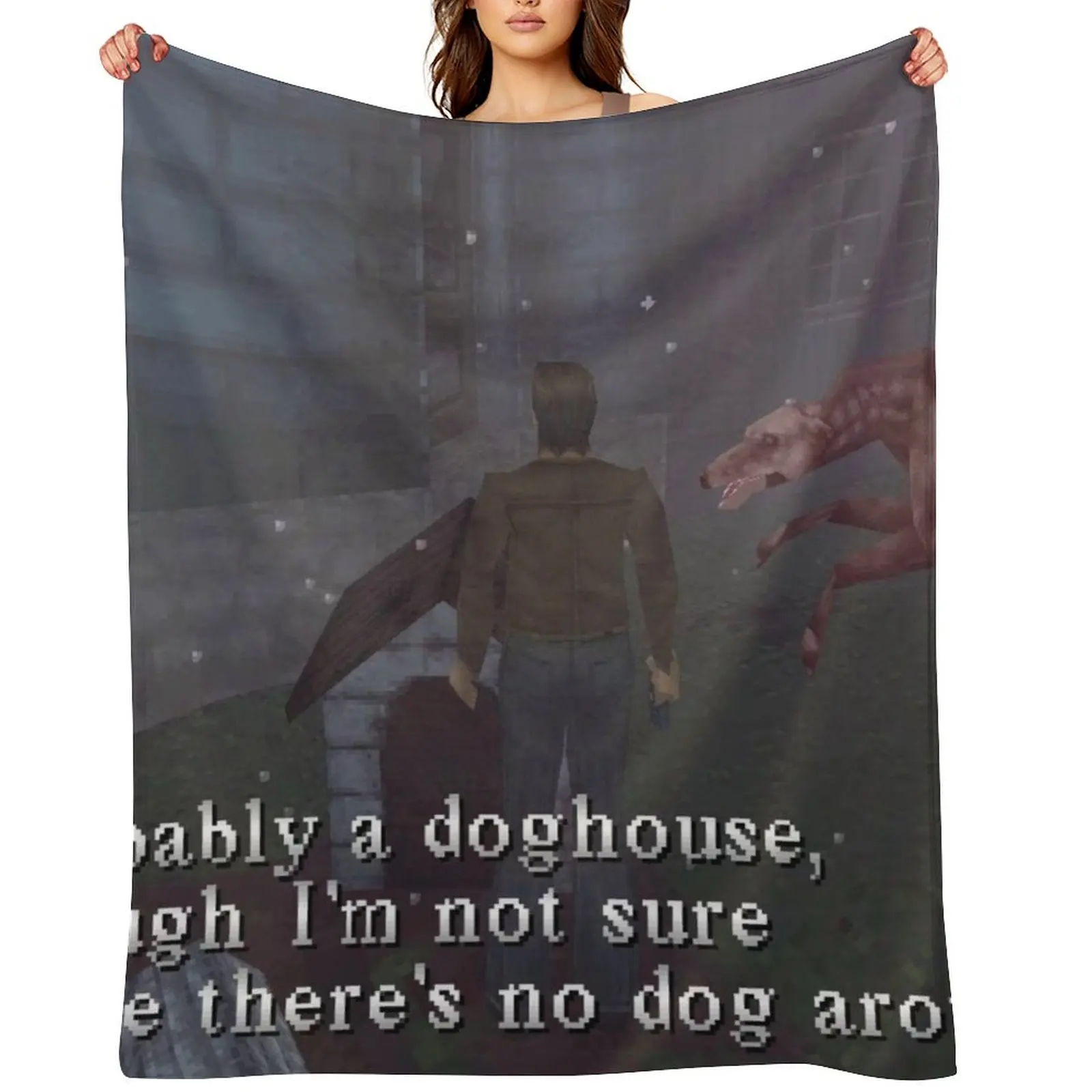 

Silent Hill 1 Harry Mason Probably A Doghouse Meme Throw Blanket manga bed plaid Luxury Extra Large Throw Blankets