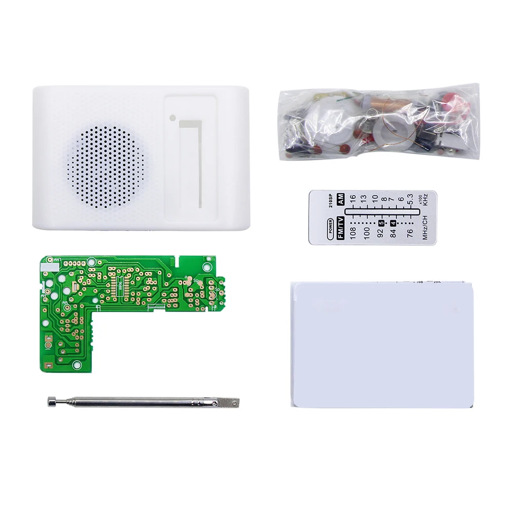 FM AM Radio Receiver Electronic Kit DIY with Mount Components and Dual Band FMAM Radio Frequencies Circuit Board 210SP