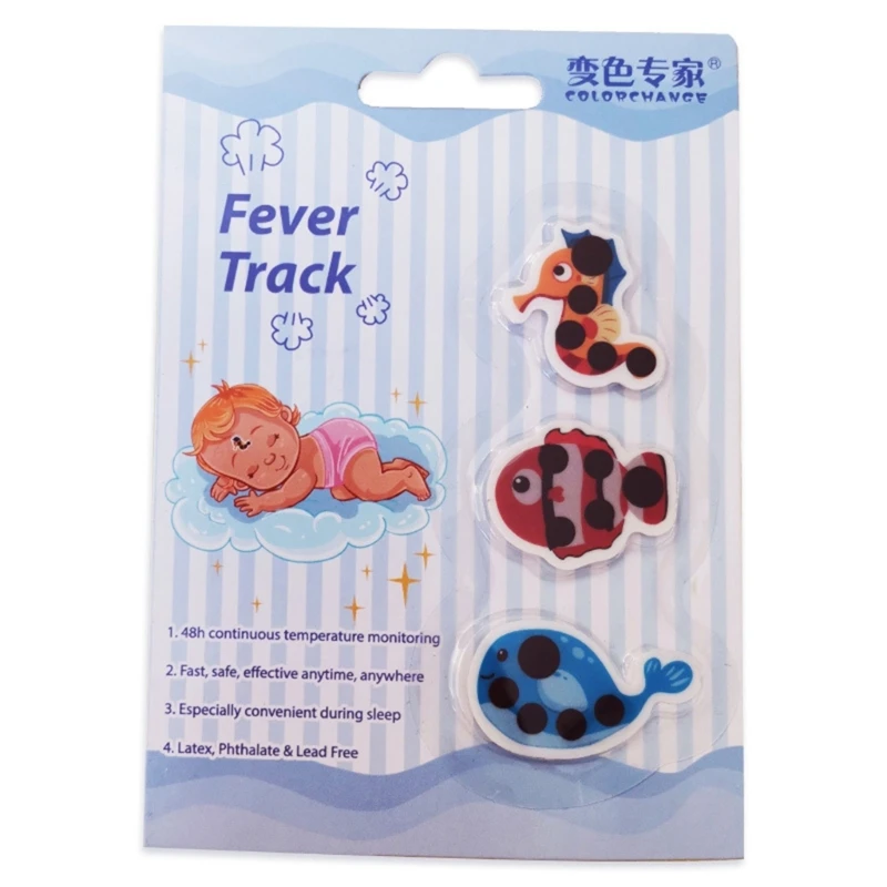 Cartoon Koorts Stickers Kinderen Voorhoofd Thermometer Koorts Track Indicator Stickers Koorts Continue Monitor Voor Kids Dropship