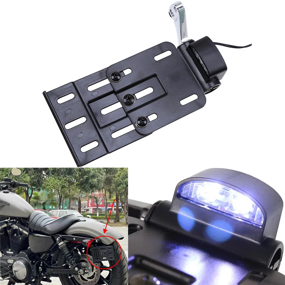 

LED Folding Bracket Side License Plate Holder For Harley Sportster 1200 883 Roadster Low Custom XL1200 XL883 2004-2016 2014 2015