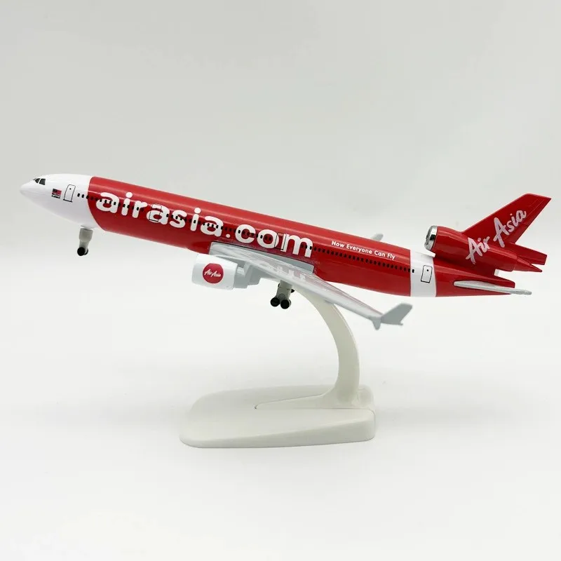 Airasia MD11 Cargo Aircraft Models 20cm Diecast Alloy Miniature Airplane With Display Base For Adults Fun Gift Static Decoration