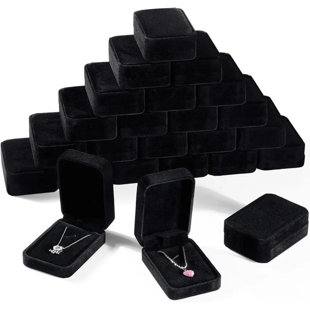 

24 Pcs klace Pendant Box Velvet lry Storage Display Case Ring Earring Pendant lry Boxes Pearl klace Holder Git Boxes or Chrisas