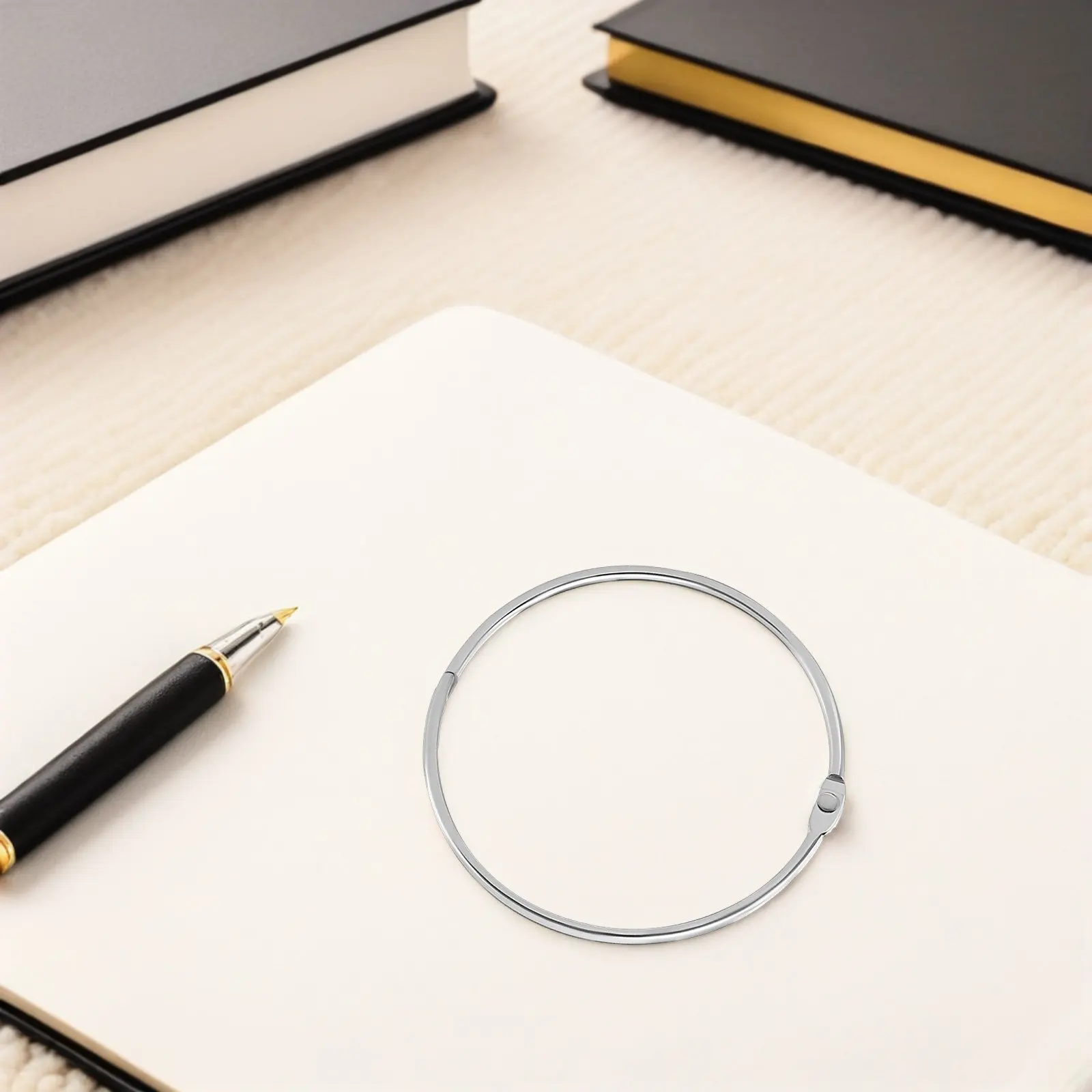 

12Pcs 4 Inch Sturdy Metal Binder Rings Snap Lock Fastener Rings for Office Notebooks Scrapbooks Flash Card Organization